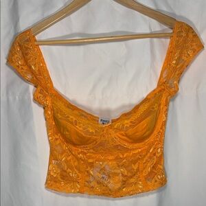 Princess Polly Shakman Orange Lace Corset Top – Size Small (US 6) – NWT